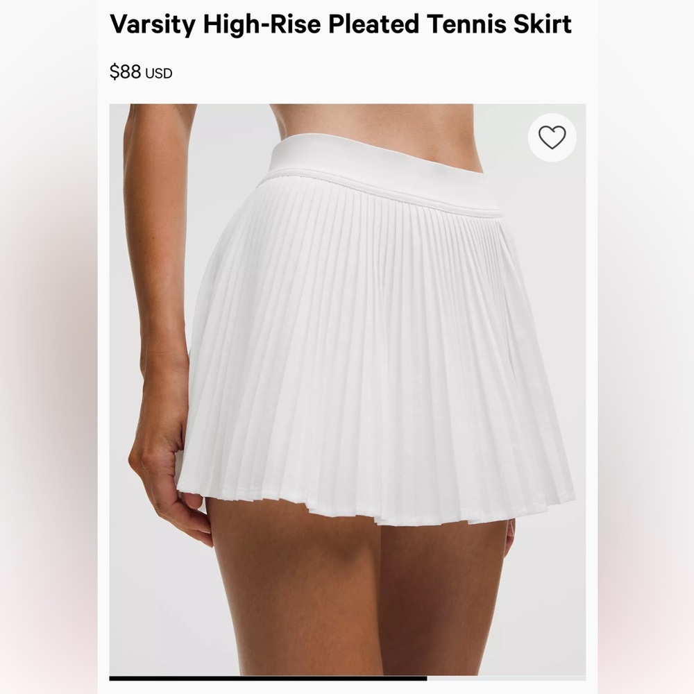 Lululemon Varsity Tennis Skirt